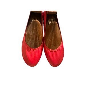 Red Leather Tieks Ballet Flats